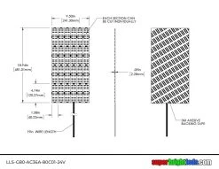 RGB+CCT LED Light Sheet - 18.9” X 9.5” - 24V - IP20 - 2700K-6500K | Flexible LED Lighting for Signs & Trade Shows -Nebo Sales Store lls g80 ac36a 80c01 24v dim drawing