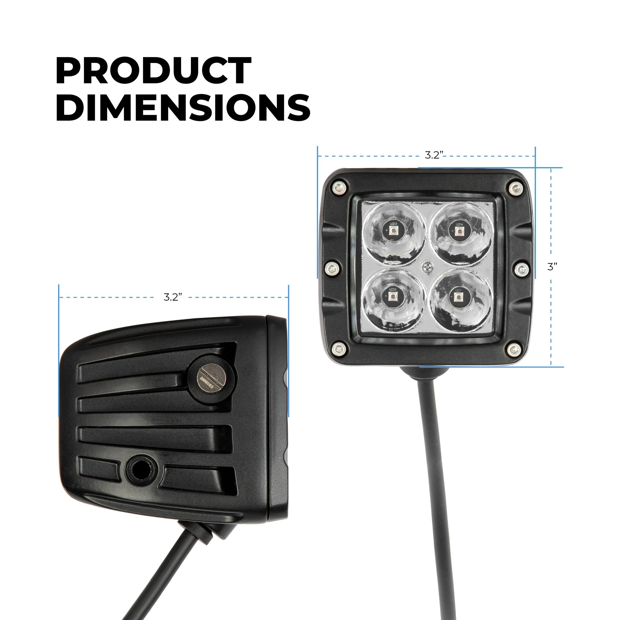 2” 850nm Off-Road Infrared LED Light Pod - Spot/Flood Beam - Single or 2-Pack for Enhanced Night Vision 3 2” 850nm Off-Road Infrared LED Light Pod - Spot/Flood Beam - Single or 2-Pack for Enhanced Night Vision - Image 3