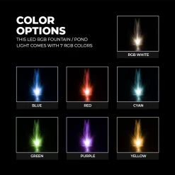 RGB 9W LED Fountain Light - 12V AC/DC Underwater Pond & Landscape Spotlight - Color Changing -Nebo Sales Store lpl rgb9wr color options