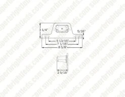 Optronics LED Trailer License Plate Light with Bracket - 5 LEDs, Clear Lens, Durable & Bright -Nebo Sales Store lpl55cbp dim drawing