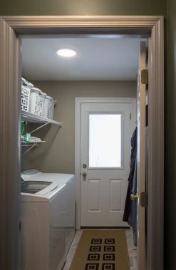 7" LED Downlight - White Magnetic Trim - 12W Dimmable Flush Mount Ceiling Light - 3000K/4000K - 960 Lumens - 75W Equivalent 12 7" LED Downlight - White Magnetic Trim - 12W Dimmable Flush Mount Ceiling Light - 3000K/4000K - 960 Lumens - 75W Equivalent -Nebo Sales Store lpr 40kx installed in laundry room 1