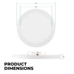 7" LED Low Profile Downlight - 15W Dimmable Flush Mount Ceiling Light with Selectable CCT - 1,050 Lumens -Nebo Sales Store lprcct sw3f 15w7 front profile dims new cct 1