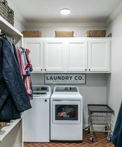 9" LED Low Profile Downlight - 18W Flush Mount Ceiling Light - Selectable CCT - Dimmable - 1,260 Lumens -Nebo Sales Store lprcct sw3f 18w9 laundry room app