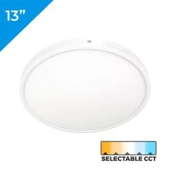 13” LED Downlight - Selectable CCT Flush Mount Ceiling Light - 2,160 Lumens - Dimmable - 2700K to 5000K