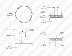 13” LED Downlight - Selectable CCT Flush Mount Ceiling Light - 2,160 Lumens - Dimmable - 2700K to 5000K -Nebo Sales Store lprcct sw5a 24w13 dim drawings