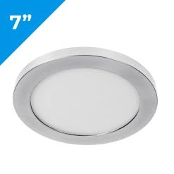 7” Dimmable LED Downlight with Satin Nickel Trim - 12W Flush Mount Ceiling Light - 960 Lumens, 75W Equivalent, 4000K Cool White