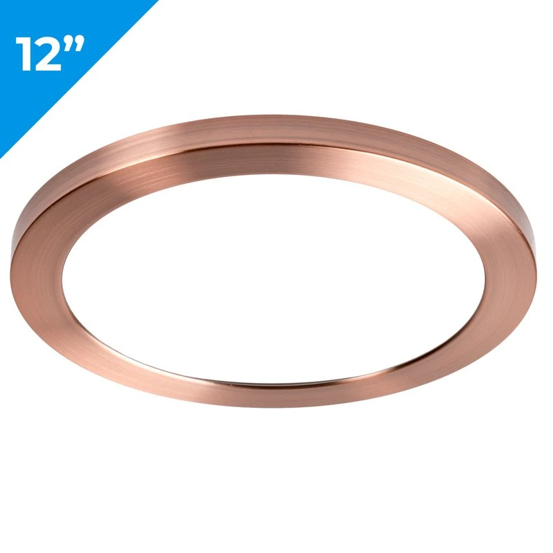 12” LED Downlight with Rose Gold Trim - 24W Flush Mount Ceiling Light - 1920 Lumens - 125W Equivalent - 4000K/3000K - Dimmable 1 12” LED Downlight with Rose Gold Trim - 24W Flush Mount Ceiling Light - 1920 Lumens - 125W Equivalent - 4000K/3000K - Dimmable