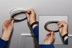 9" LED Downlight - Satin Nickel Magnetic Trim - 18W Dimmable Flush Mount Ceiling Light - 3000K/4000K - 1,440 Lumens -Nebo Sales Store lprm x ring installation no graphic 1