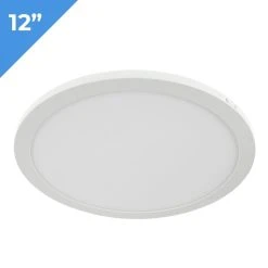 12" LED Downlight - White Magnetic Trim - 24W Flush Mount Ceiling Light - Dimmable - 3000K/4000K - 1,920 Lumens