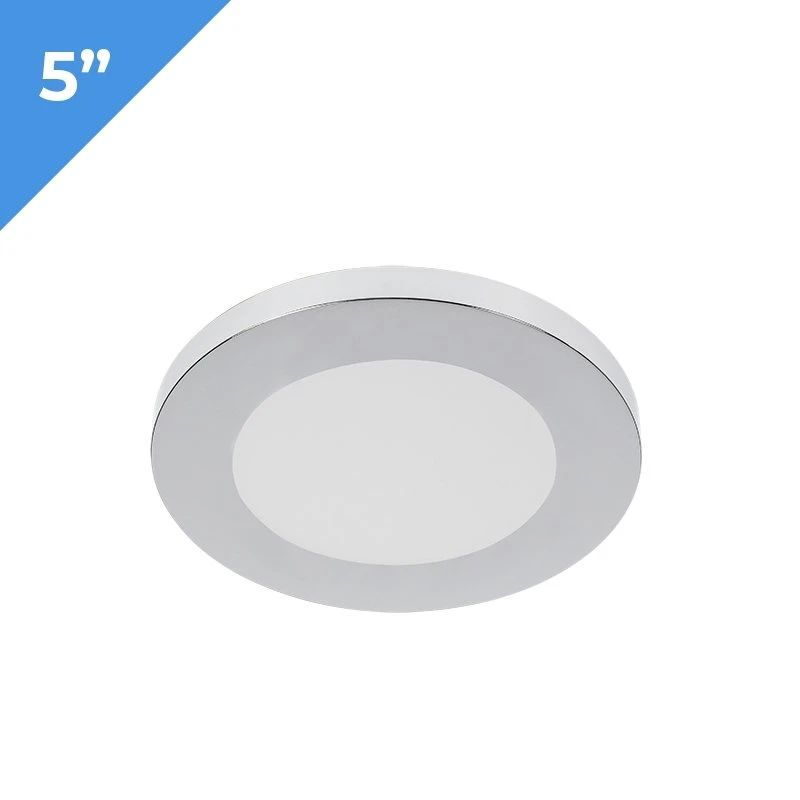5" LED Downlight - Chrome Magnetic Trim - 6W Dimmable Flush Mount Ceiling Light - 3000K/4000K - 50W Equivalent - 360 Lumens 1 5" LED Downlight - Chrome Magnetic Trim - 6W Dimmable Flush Mount Ceiling Light - 3000K/4000K - 50W Equivalent - 360 Lumens