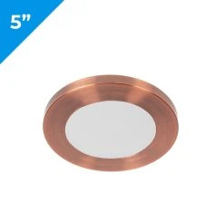 5” LED Downlight with Rose Gold Trim - 6W Flush Mount Ceiling Light - Dimmable Warm White - 4000K/3000K - 360 Lumens - 50W Equivalent