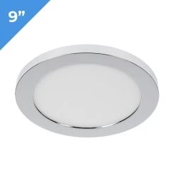 9" LED Downlight - Chrome Magnetic Trim - 18W Dimmable Flush Mount Ceiling Light - 100W Equivalent - 3000K/4000K - 1,440 Lumens