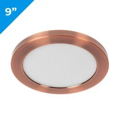 9” LED Downlight with Rose Gold Trim - 18W Flush Mount Ceiling Light - 1,440 Lumens - 100W Equivalent - 4000K/3000K - Dimmable