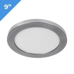 9" LED Downlight - Satin Nickel Magnetic Trim - 18W Dimmable Flush Mount Ceiling Light - 3000K/4000K - 1,440 Lumens