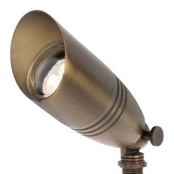 Solid Brass LED-Ready Landscape Spot Light with 5W MR16 Bulb - 400 Lumens - 35W Equivalent - 2700K/3000K/4000K/6500K - Outdoor LED Spot Light