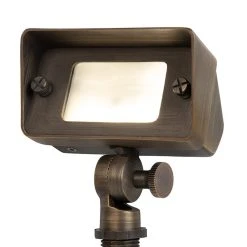 Solid Brass LED-Ready Landscape Flood Light with 3W G4 Bulb - 390 Lumens - 40W Equivalent - 3000K/4000K - Outdoor LED Lighting