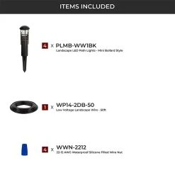 LED Landscape Lighting Expansion Kit - 4 Mini Bollard Lights, Warm White, Outdoor Garden Lighting -Nebo Sales Store lskit 30k4p ek 2 all included