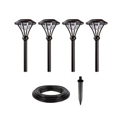 LED Landscape Lighting Expansion Kit - 4 Mini Post Top Path Lights - Warm White | Outdoor Garden Lighting