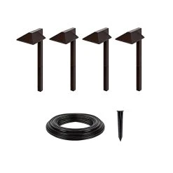 LED Landscape Lighting Expansion Kit - 4 Offset Square Path Lights | Energy-Efficient Outdoor Lighting