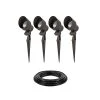 LED Landscape Lighting Expansion Kit - 4 Integrated LED Spotlights for Outdoor Gardens & Pathways