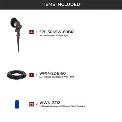 LED Landscape Lighting Expansion Kit - 4 Integrated LED Spotlights for Outdoor Gardens & Pathways -Nebo Sales Store lskit xk4s ek 2 all included