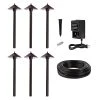 6-Pack LED Landscape Lighting Kit with Cone Shade Path Lights & Low Voltage Transformer - Outdoor Garden Lighting