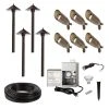 6 LED Spotlights & 4 Cone Shade Path Lights Kit with Stainless Steel Transformer - Natural White Landscape Lighting