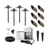 LED Landscape Lighting Kit - 4 Cone Shade Path Lights & 6 Spotlights with Stainless Steel Transformer, 4000K Cool White