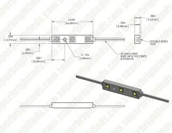 Single Color LED Module - 3 SMD LEDs, 57 Lumens, 4900K, 25-Pack/100-Pack for Sign Lighting & Trade Shows -Nebo Sales Store lsm cw3x3