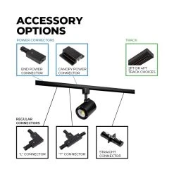 10W LED Track Head - 980 Lumens - 60-Degree Beam - 4000K Natural White - Black Finish - Halo Track Compatible -Nebo Sales Store lw trbxw 92bl60 xkhaccessory options images updated