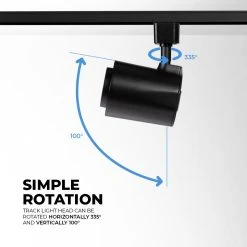 10W LED Track Head - 980 Lumens - 60-Degree Beam - 4000K Natural White - Black Finish - Halo Track Compatible -Nebo Sales Store lw trbxw 92bl60 xkhsimple rotation edits rotation