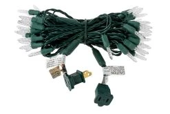 Mini Blue LED Christmas String Lights - 25ft, 50 Faceted M5 Bulbs, Green Wire - Energy Efficient Holiday Decor -Nebo Sales Store m5 50lt x full string