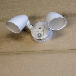 20W LED Motion Sensor Security Light - 1800 Lumens, Adjustable 2-Head, 4000K Natural White, White Finish 23 20W LED Motion Sensor Security Light - 1800 Lumens, Adjustable 2-Head, 4000K Natural White, White Finish -Nebo Sales Store masl 40k20w fwh1 installed close up