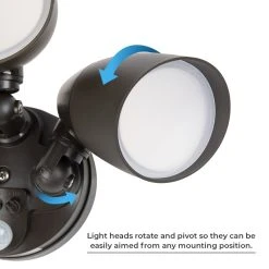 30W Integrated LED Motion Sensor Security Light - 2700 Lumens, Adjustable 3-Head Design, 4000K Natural White, Bronze Finish -Nebo Sales Store masl 40k30w fbr1 rotatable0