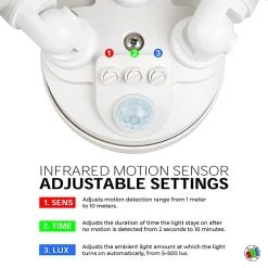 30W Integrated LED Motion Sensor Security Light - 2700 Lumens, Adjustable 3-Head Design, 4000K Natural White, Bronze Finish -Nebo Sales Store masl 40k30w fwh1 graphic