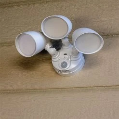 30W Integrated LED Motion Sensor Security Light - 2700 Lumens, Adjustable 3-Head Design, 4000K Natural White, Bronze Finish -Nebo Sales Store masl 40k30w fwh1 installed close up