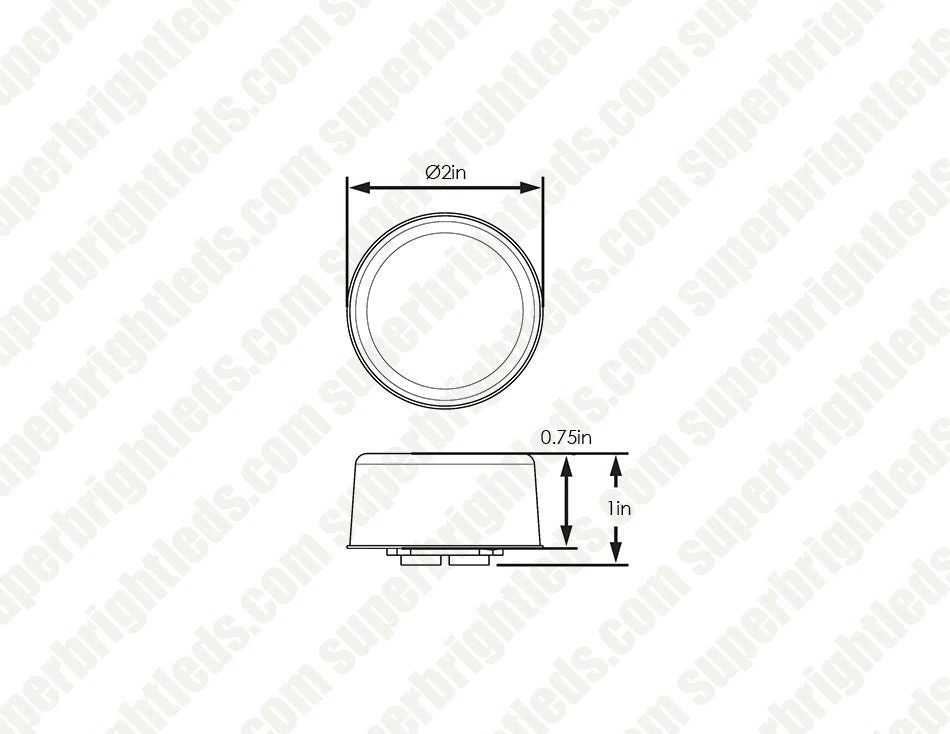 Optronics GloLight LED Clearance & Side Marker Light - 2" Round, Amber, 6 LEDs, Submersible - Commercial Truck & Trailer Lighting 5 Optronics GloLight LED Clearance & Side Marker Light - 2" Round, Amber, 6 LEDs, Submersible - Commercial Truck & Trailer Lighting - Image 5