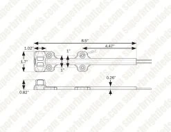 2-Pack LED Trailer Fender Clearance Lights - Submersible, 2 LEDs, Driver/Passenger Side - Durable Vehicle Lighting -Nebo Sales Store mcl180arbp dim drawing 1