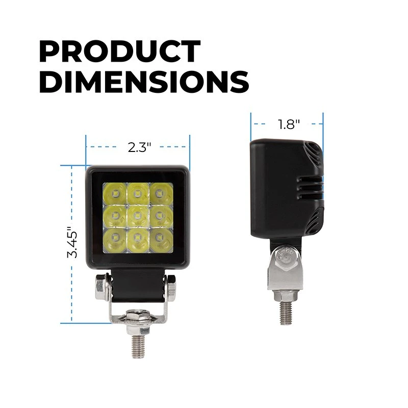 2.5" Square Mini LED Pod Light - 1,850 Lumens Spot Beam, 5700K, Single - Vehicle Lighting 2 2.5" Square Mini LED Pod Light - 1,850 Lumens Spot Beam, 5700K, Single - Vehicle Lighting - Image 2