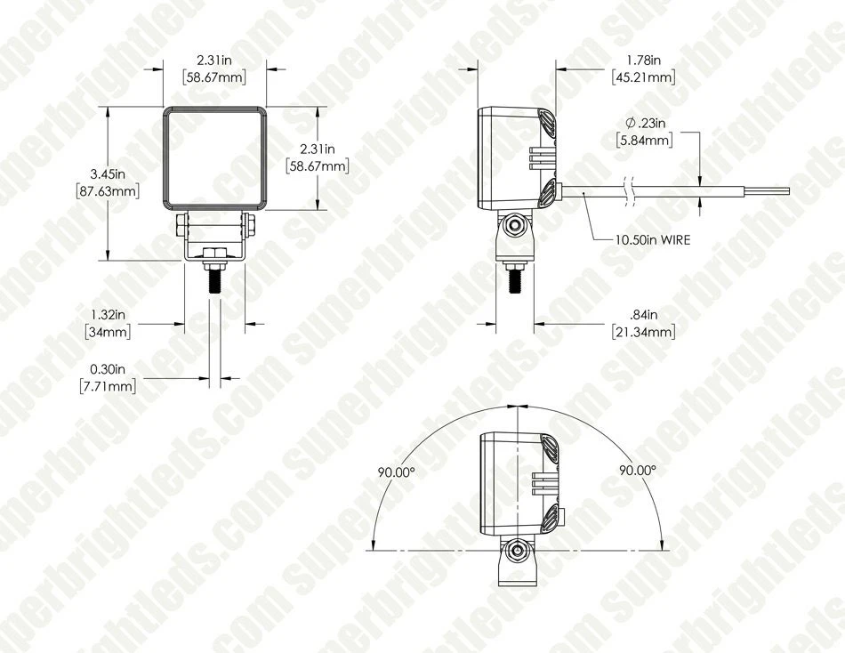 2.5" Square Mini LED Pod Light - 1,850 Lumens Spot Beam, 5700K, Single - Vehicle Lighting 6 2.5" Square Mini LED Pod Light - 1,850 Lumens Spot Beam, 5700K, Single - Vehicle Lighting - Image 6