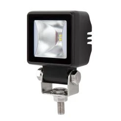 2.5” Square Mini LED Pod Light - Flood Beam, Amber Accent, 1,850 Lumens, 6500K - Single or 2-Pack for Emergency & Service Vehicles