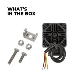 2.5” Square Mini LED Pod Light - Flood Beam, Amber Accent, 1,850 Lumens, 6500K - Single or 2-Pack for Emergency & Service Vehicles -Nebo Sales Store mpl aw20w fl back whats in the box 1