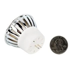 Color-Changing MR16 LED Bulb with Remote - 10W Equivalent, 12V AC/DC, RGB Spotlight, 80 Lumens, 3W RGB - Bi-Pin LED Bulb for Vehicles & Lighting -Nebo Sales Store mr16 rgb3w 60 mcl quarter