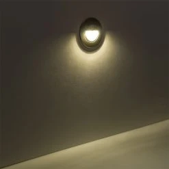 40mm White LED Step Lights - 1 Watt Warm White Metal Trimmed Mini Round Deck & Boat Courtesy Lights -Nebo Sales Store mrlf 1xw on hood