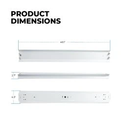 4ft LED Shop Light Fixture with Reflector - 4600 Lumens, 4000K/5000K, 2x18W T8 Tubes Included - Ideal for Residential, Garage, and Workshop Lighting -Nebo Sales Store mx452alt12024bkkdxw product dims