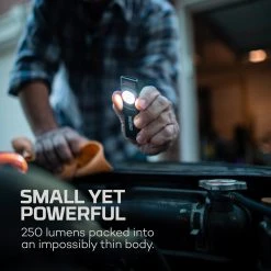 NEBO SLIM MINI - Ultra-Bright 250 Lumens LED Rechargeable Pocket Flashlight, 6500K Cool White Light - Compact & Portable -Nebo Sales Store neb flt 1042 slim mini web graphic lumens