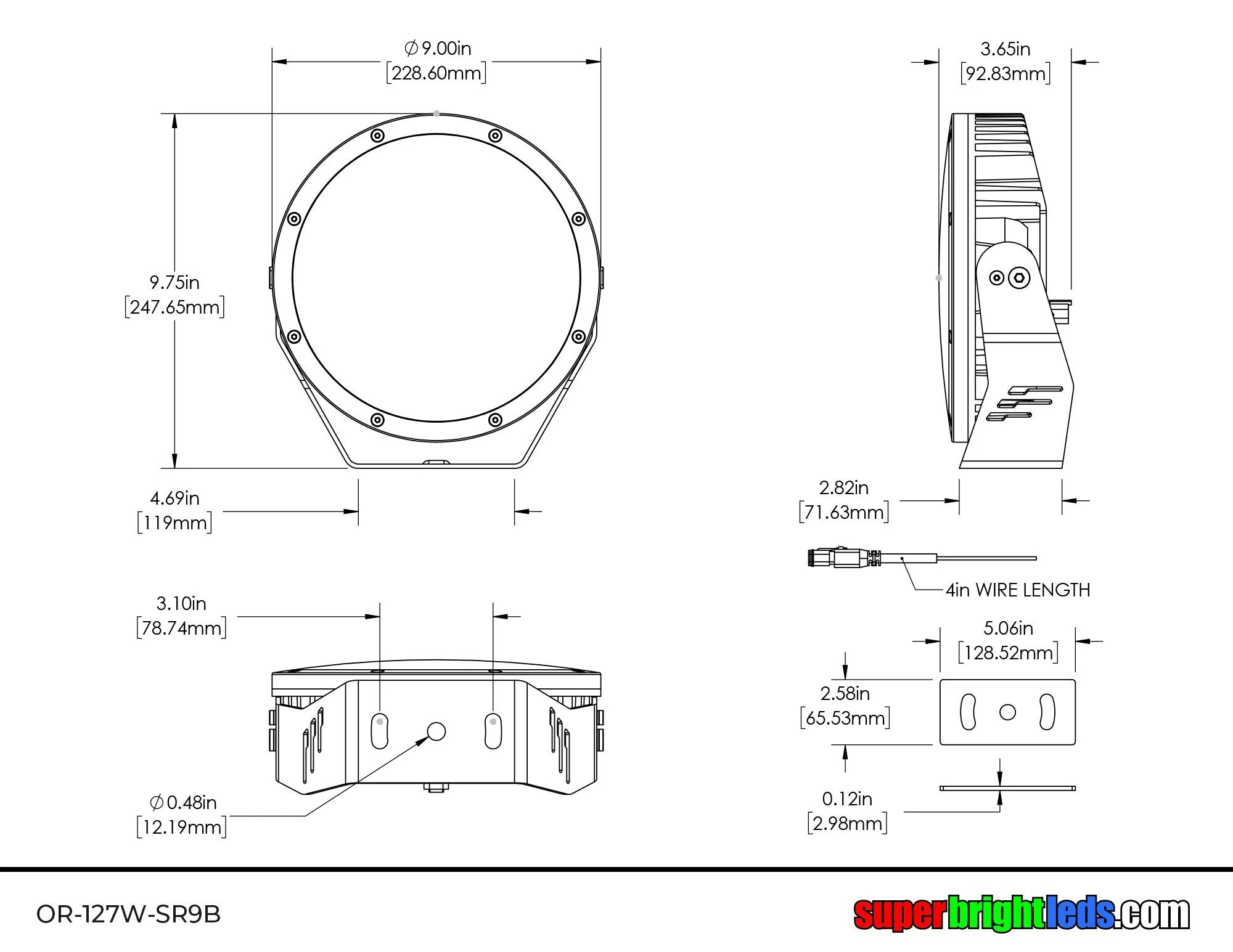 9" LED Off-Road Round Spot Light - 127W, 5,000 Lumens - Single or 2-Pack for Trucks, ATVs, SUVs 3 9" LED Off-Road Round Spot Light - 127W, 5,000 Lumens - Single or 2-Pack for Trucks, ATVs, SUVs - Image 3