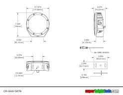 7" LED Off-Road Round Spot Light - 84W, 3,400 Lumens - Single or 2-Pack for Vehicles -Nebo Sales Store or 84w sr7b dim drawing