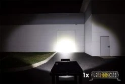 10" Dual Row Off-Road LED Light Bar - 42W Spot Beam, 3290 Lumens - Heavy Duty Vehicle Lighting -Nebo Sales Store orb10 42wd sp beam garage with graphic