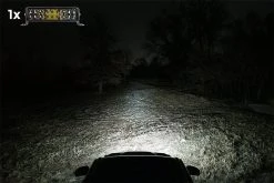 10" Dual Row Off-Road LED Light Bar - 42W Spot Beam, 3290 Lumens - Heavy Duty Vehicle Lighting -Nebo Sales Store orb10 42wd sp drivers perspective with graphic